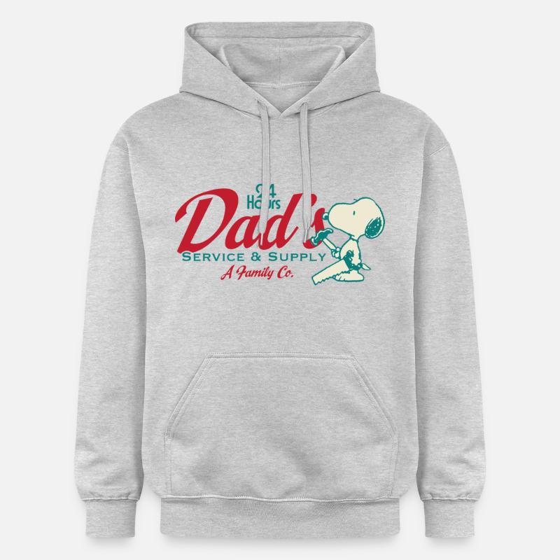 Peanuts Design Papa Avec Citation Et Snoopy - Sweat à capuche Softstyle® Gildan Unisexe - gris clair chiné