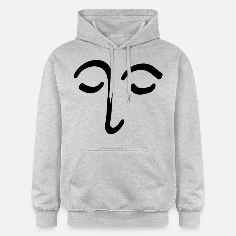 Visage Dessin Tête Oeil Cadeau - Sweat à capuche Softstyle® Gildan Unisexe - gris clair chiné