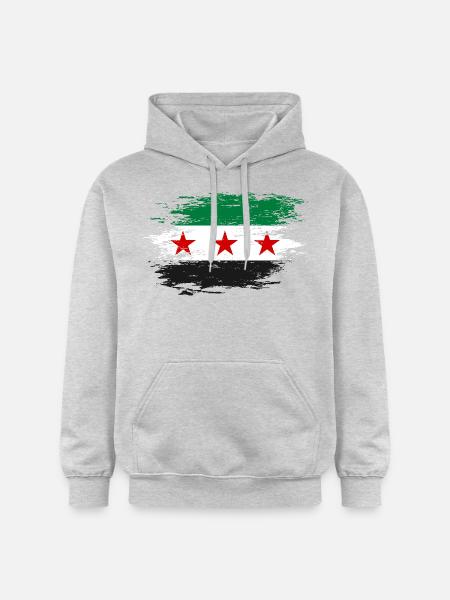 Drapeau syrien utilisé - Sweat à capuche Softstyle® Gildan Unisexe - gris clair chiné