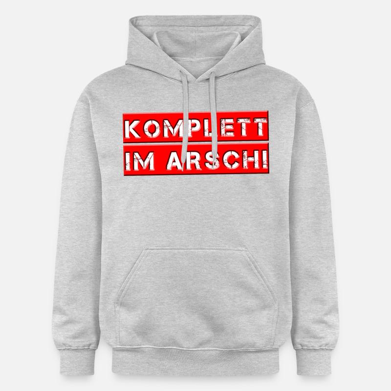 Complètement dans le cul! - Sweat à capuche Softstyle® Gildan Unisexe - gris clair chiné