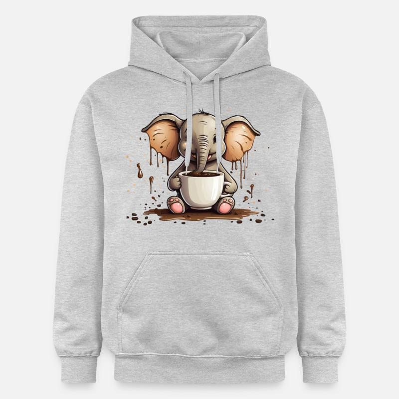 COFFEE CUP ELEPHANT COFFEE - Gildan Unisex Softstyle® Midweight Hoodie - light heather grey