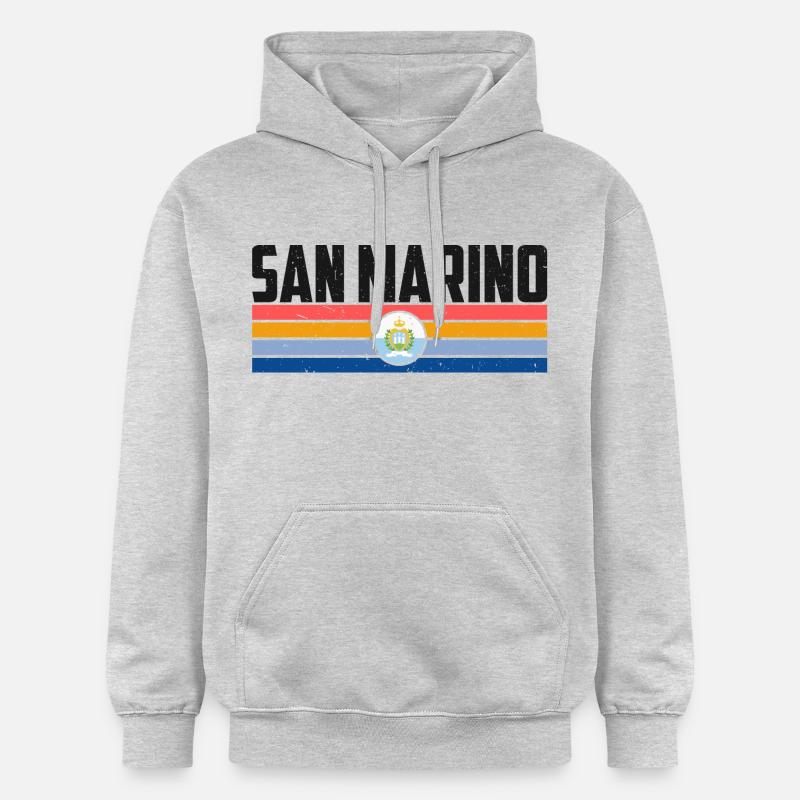 Graphique du drapeau de Saint-Marin - Sweat à capuche Softstyle® Gildan Unisexe - gris clair chiné