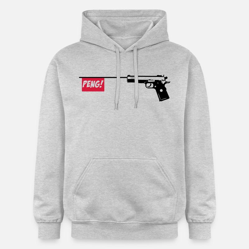 Gun PENG 2c - Sweat à capuche Softstyle® Gildan Unisexe - gris clair chiné