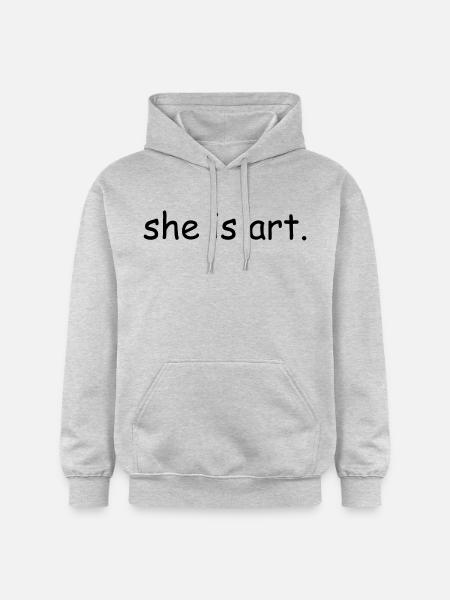 She is art - Gildan Unisex Softstyle® Midweight Hoodie - light heather grey