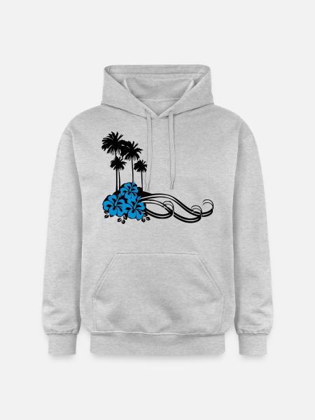 Flower - Palms - Gildan Unisex Softstyle® Midweight Hoodie - light heather grey
