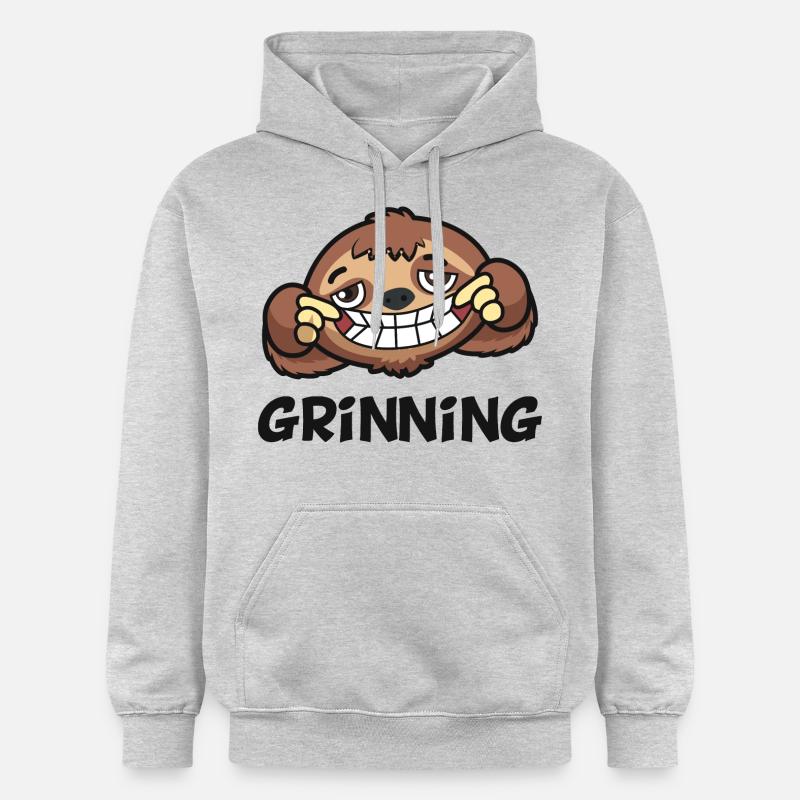 Sourire Drôle Graphique - Sweat à capuche Softstyle® Gildan Unisexe - gris clair chiné