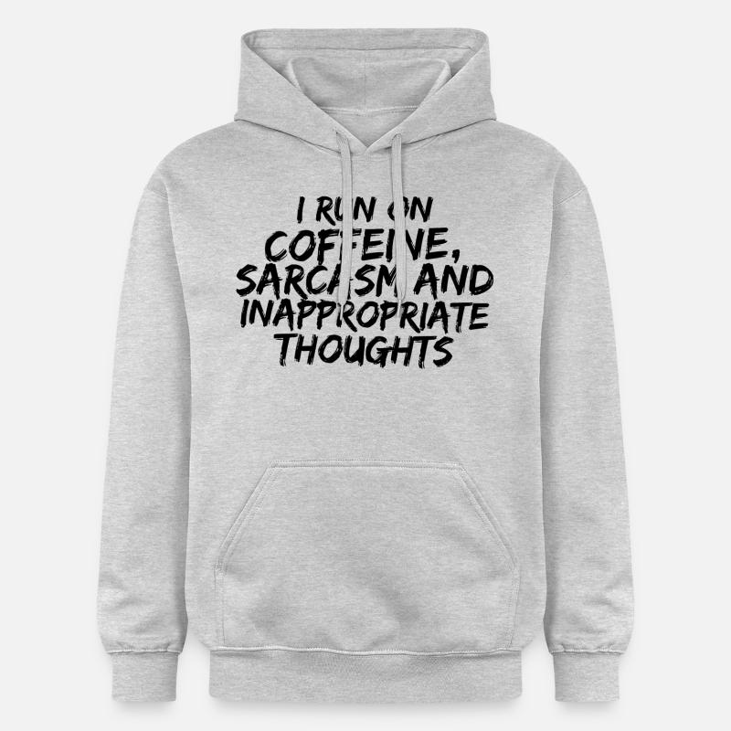 COFFEINE SARCASM - Sweat à capuche Softstyle® Gildan Unisexe - gris clair chiné