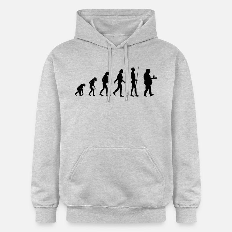 Evolution des Essens - Gildan Unisex Softstyle® Midweight Hoodie - Hellgrau meliert