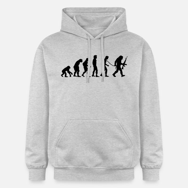 Affen_ (R) évolution - Sweat à capuche Softstyle® Gildan Unisexe - gris clair chiné