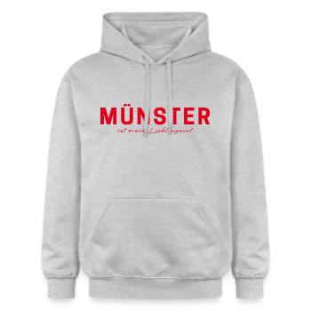 Münster T-Shirt – Perfekt für Fans & Liebhaber - Gildan Unisex Softstyle® Midweight Hoodie - Hellgrau meliert - Vorne - Liana (172cm) & Jaron (178cm)