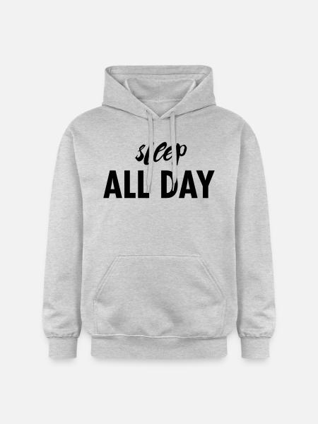 SLEEP ALL DAY - Sweat à capuche Softstyle® Gildan Unisexe - gris clair chiné