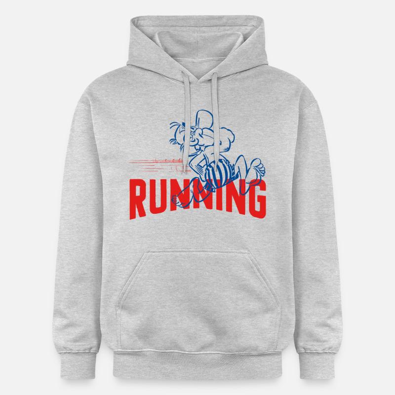 Asterix & Obelix Design Asterix Courir - Sweat à capuche Softstyle® Gildan Unisexe - gris clair chiné