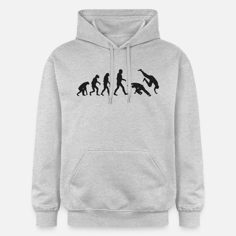 Capoeira Evolution logo - Sweat à capuche Softstyle® Gildan Unisexe - gris clair chiné