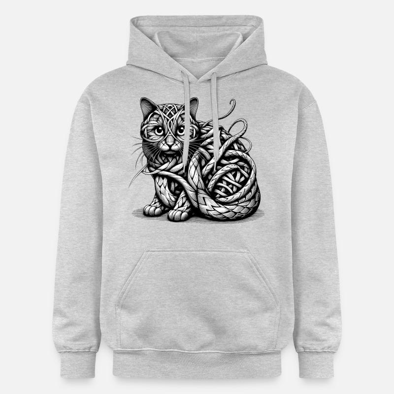 Art du chat - Sweat à capuche Softstyle® Gildan Unisexe - gris clair chiné