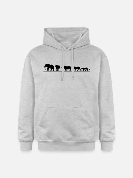 The Big Five Safari - Gildan Softstyle® Midweight unisex-hoodie - lysegrå meleret