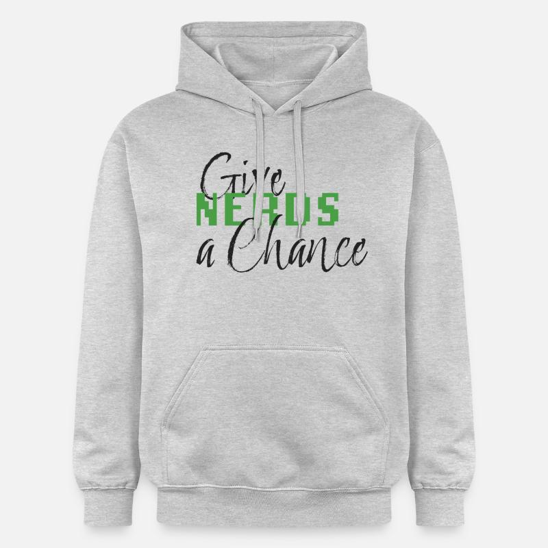 Donnez une chance aux nerds - Sweat à capuche Softstyle® Gildan Unisexe - gris clair chiné