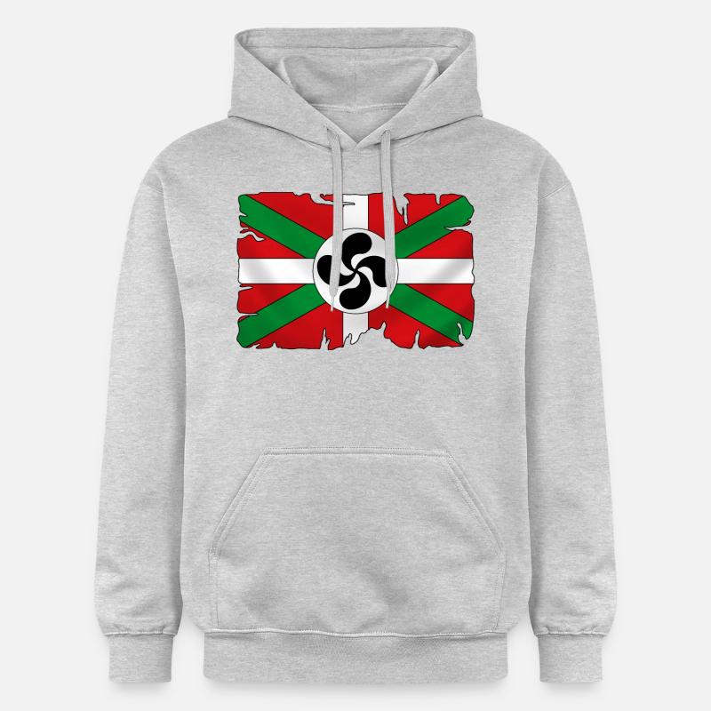 Drapeau Basque - Sweat à capuche Softstyle® Gildan Unisexe - gris clair chiné