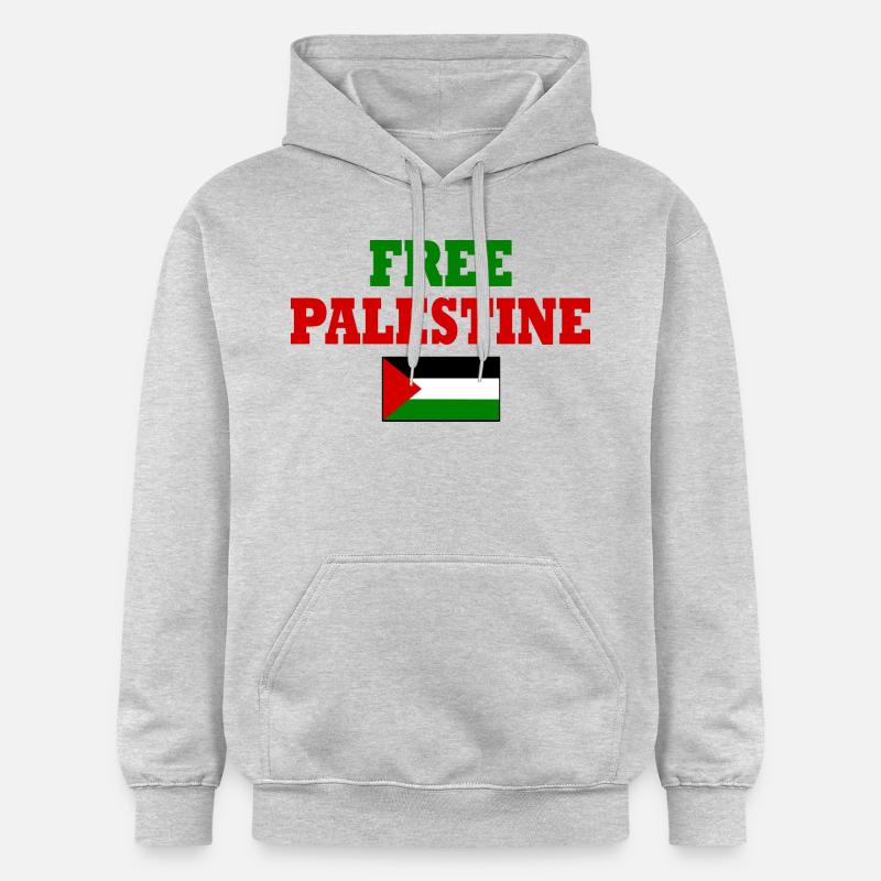 Free palestine - Sweat à capuche Softstyle® Gildan Unisexe - gris clair chiné
