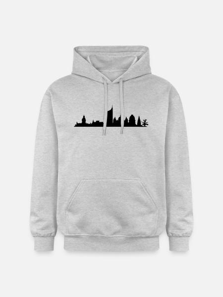 Leipzig Skyline - Gildan Unisex Softstyle® Midweight Hoodie - Hellgrau meliert