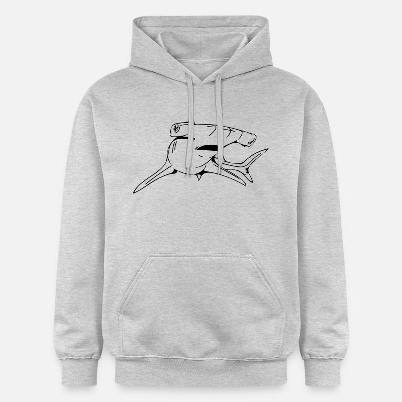 Requin-marteau dangereusement élégant - Sweat à capuche Softstyle® Gildan Unisexe - gris clair chiné