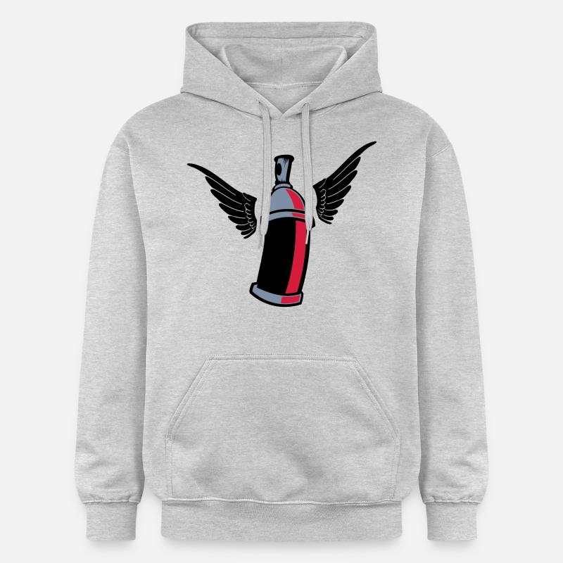flying_graffiti_can_3c - Sweat à capuche Softstyle® Gildan Unisexe - gris clair chiné
