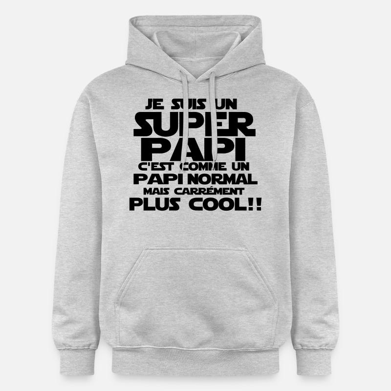 un papi carrément plus cool - Sweat à capuche Softstyle® Gildan Unisexe - gris clair chiné