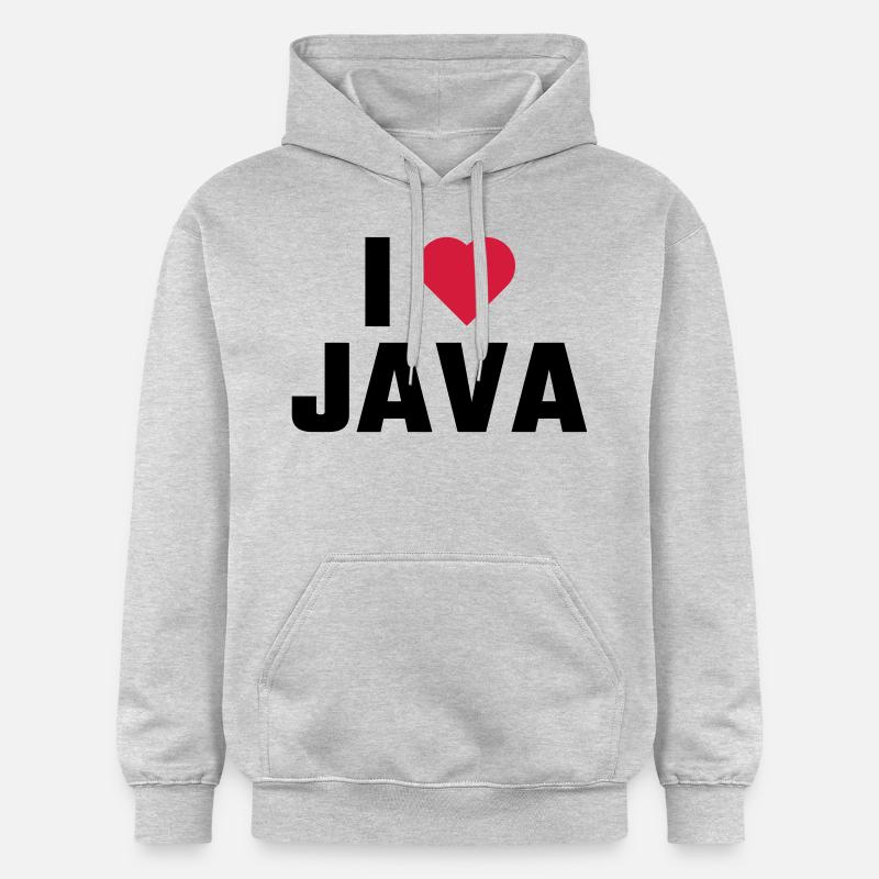 J'aime java - Sweat à capuche Softstyle® Gildan Unisexe - gris clair chiné