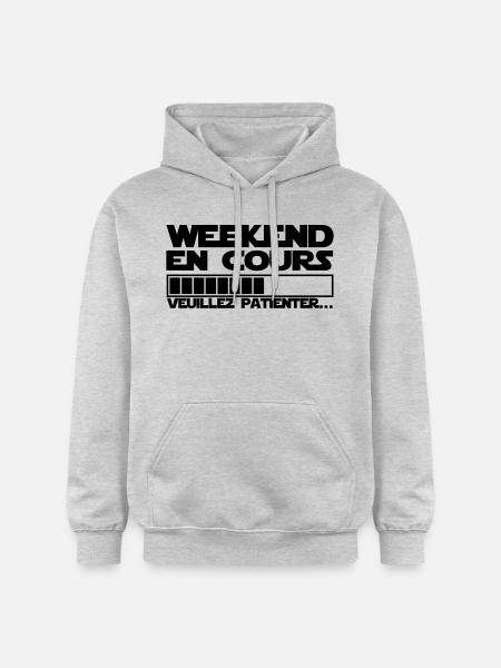 WEEKEND EN COURS - Sweat à capuche Softstyle® Gildan Unisexe - gris clair chiné