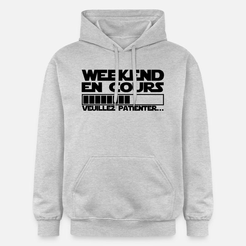 WEEKEND EN COURS - Sweat à capuche Softstyle® Gildan Unisexe - gris clair chiné