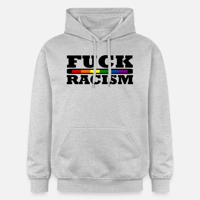 Putain de racisme - Sweat à capuche Softstyle® Gildan Unisexe - gris clair chiné