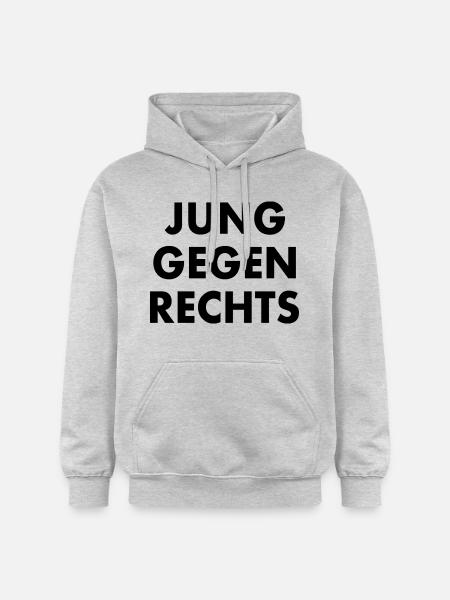 Jung gegen rechts - Gildan Unisex Softstyle® Midweight Hoodie - Hellgrau meliert