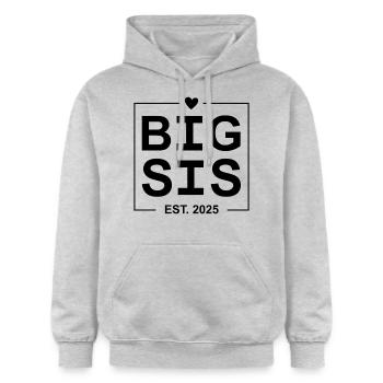 Big Sis Est 2025 - Gildan Unisex Softstyle® Midweight Hoodie - light heather grey - Front - Liana (172cm) & Jaron (178cm)