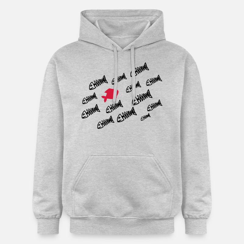DEADFISH - Sweat à capuche Softstyle® Gildan Unisexe - gris clair chiné