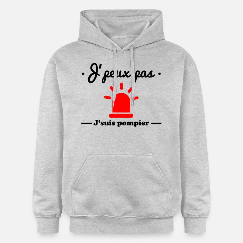 J'peux pas j'suis pompier - Sweat à capuche Softstyle® Gildan Unisexe - gris clair chiné