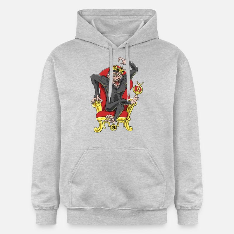 Bitcoin Monkey King - Beta Edition - Sweat à capuche Softstyle® Gildan Unisexe - gris clair chiné