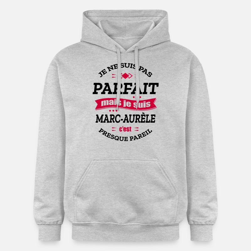 MARC-AURÈLE PARFAIT - PRENOM MARC-AURÈLE - Sweat à capuche Softstyle® Gildan Unisexe - gris clair chiné