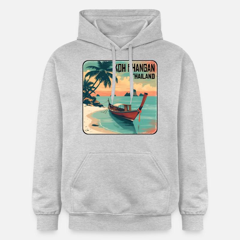 Koh Phangan, Thaïlande - Sweat à capuche Softstyle® Gildan Unisexe - gris clair chiné