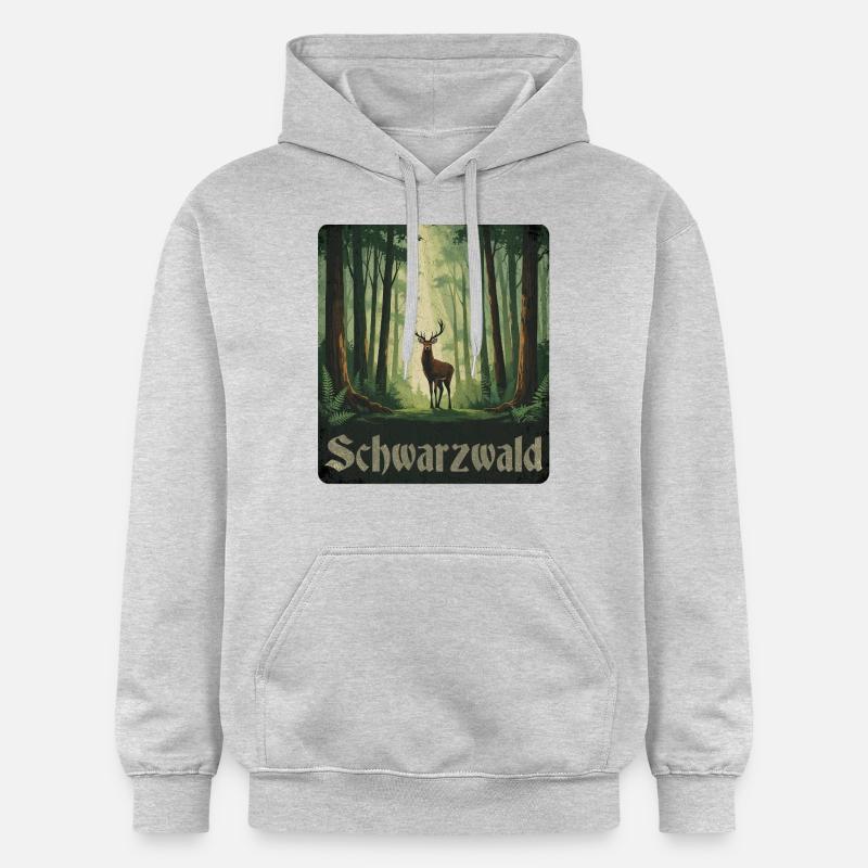 Forêt-Noire avec cerfs - Sweat à capuche Softstyle® Gildan Unisexe - gris clair chiné