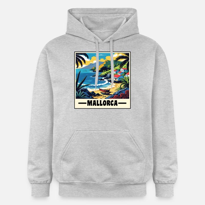 Majorque - Sweat à capuche Softstyle® Gildan Unisexe - gris clair chiné