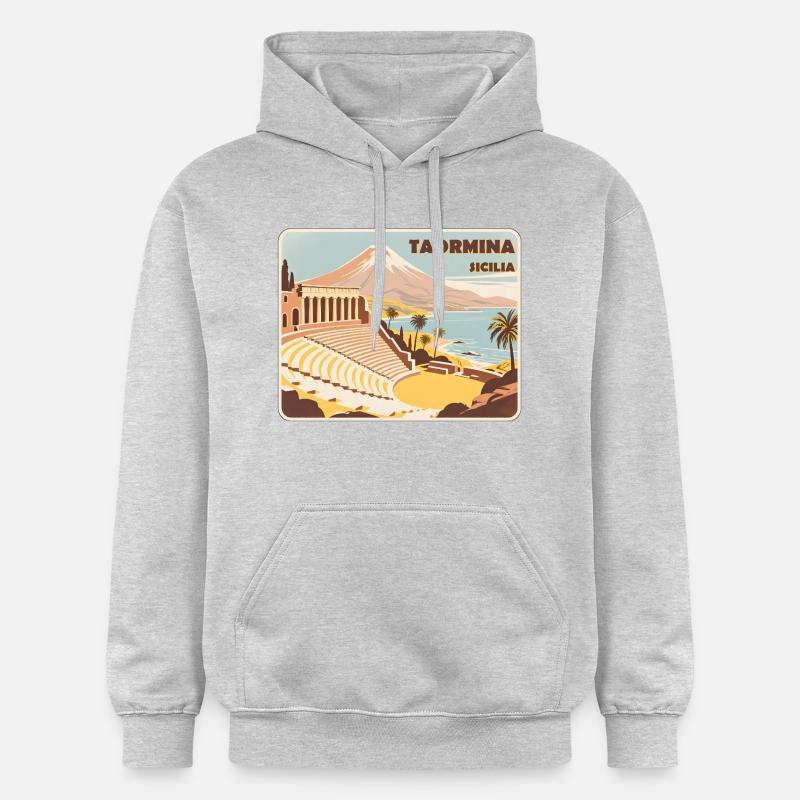 Taormina, Sicile - Sweat à capuche Softstyle® Gildan Unisexe - gris clair chiné