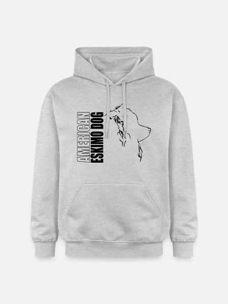 Amerikansk Eskimo Hund Profil Hunde Wilsigns - Gildan Softstyle® Midweight unisex-hoodie - lysegrå meleret