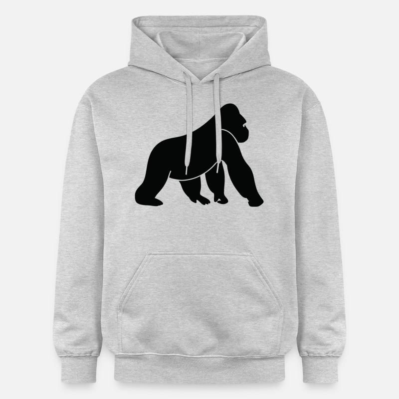 Un gorille sauvage - Sweat à capuche Softstyle® Gildan Unisexe - gris clair chiné