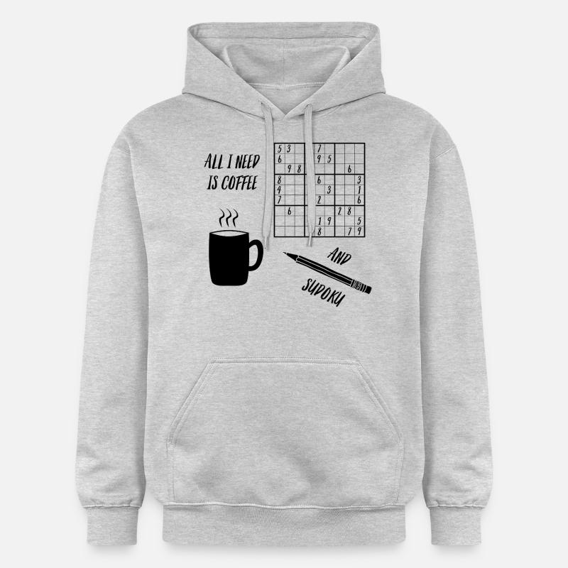 Sudoku et café - Sweat à capuche Softstyle® Gildan Unisexe - gris clair chiné