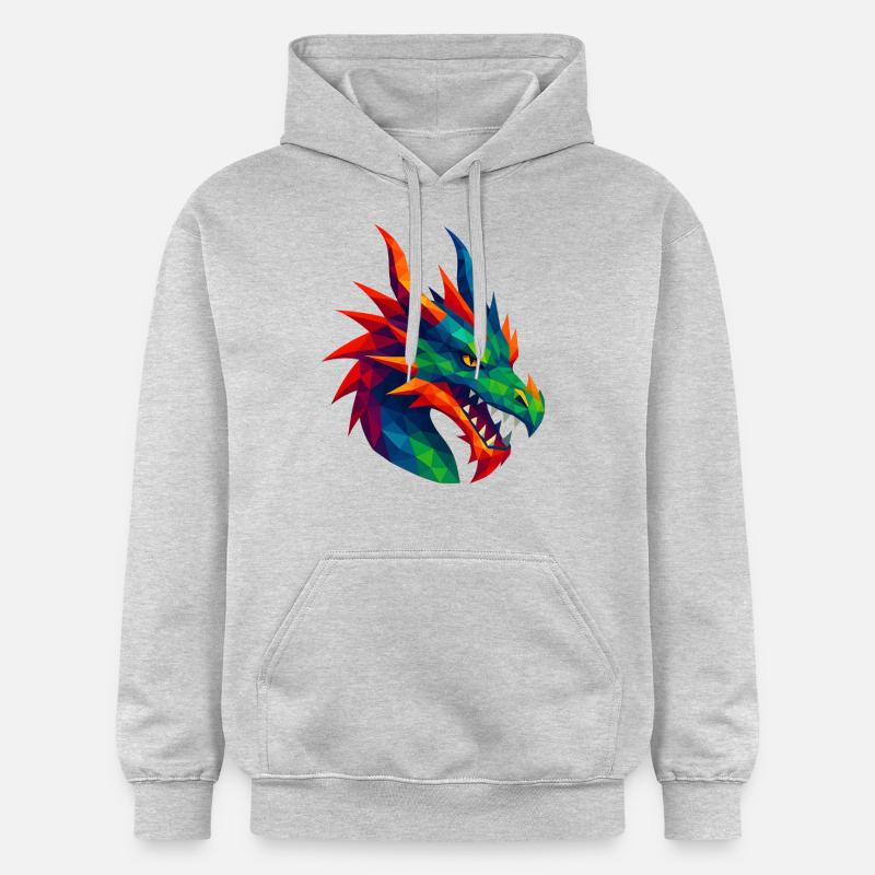 Animaux de style WPAP - Dragon - Sweat à capuche Softstyle® Gildan Unisexe - gris clair chiné