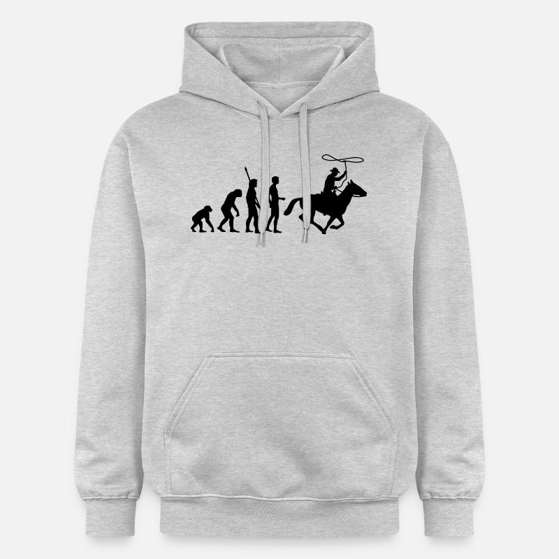 evolution_cowboy - Sweat à capuche Softstyle® Gildan Unisexe - gris clair chiné