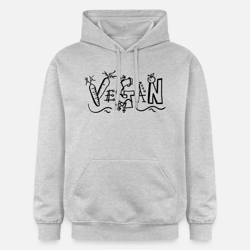 lettrage végétalien - végétalien - végétalisme - Cadeau - Sweat à capuche Softstyle® Gildan Unisexe - gris clair chiné
