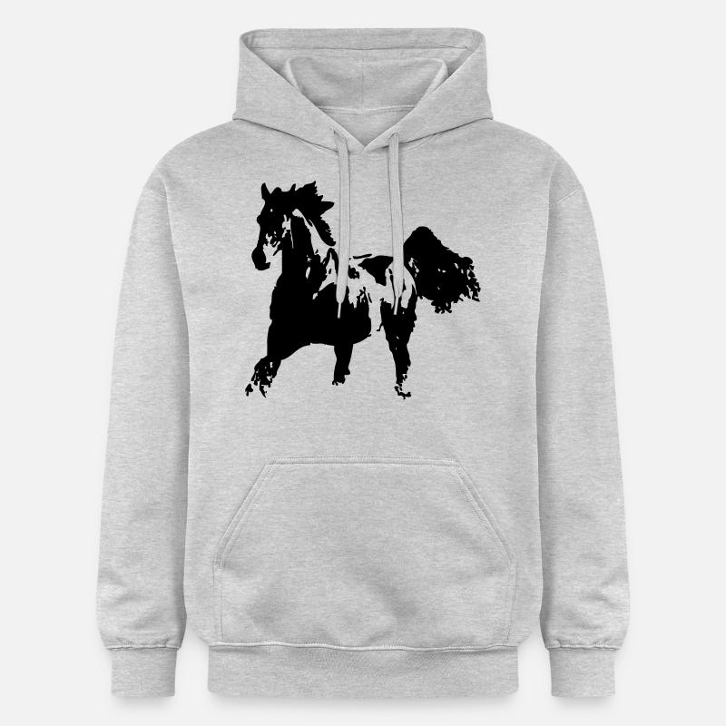 Cheval de course - Sweat à capuche Softstyle® Gildan Unisexe - gris clair chiné