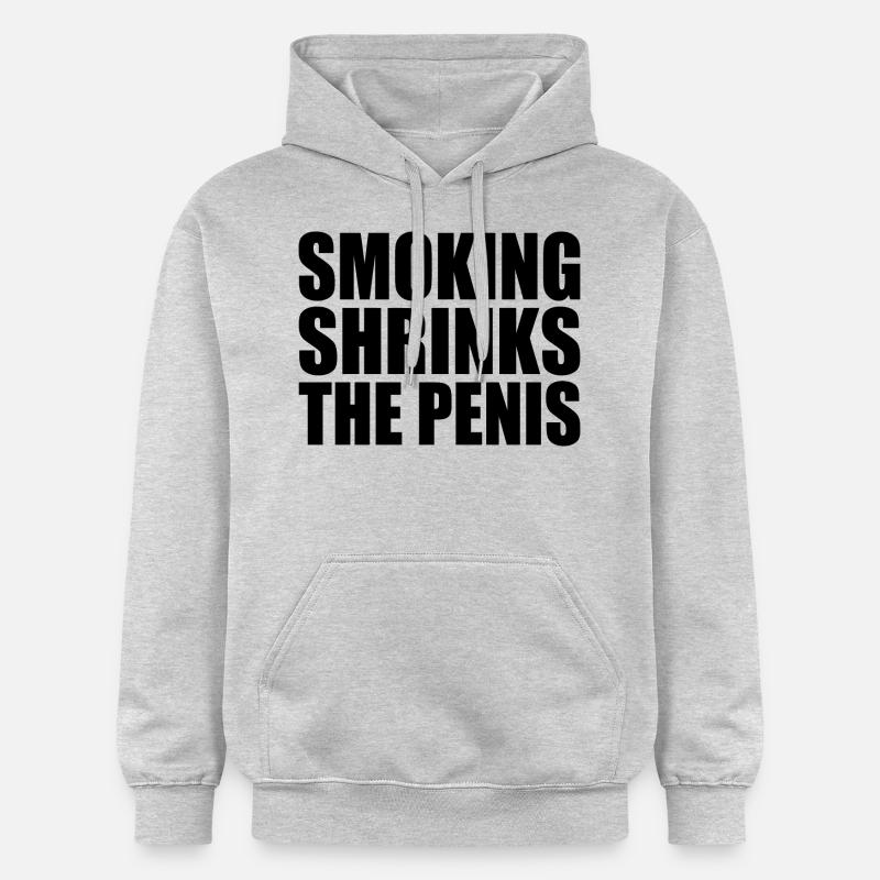 Smoking shrinks the penis - Sweat à capuche Softstyle® Gildan Unisexe - gris clair chiné