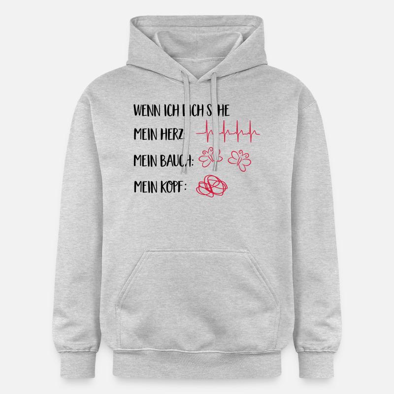 verliebt - Gildan Unisex Softstyle® Midweight Hoodie - Hellgrau meliert