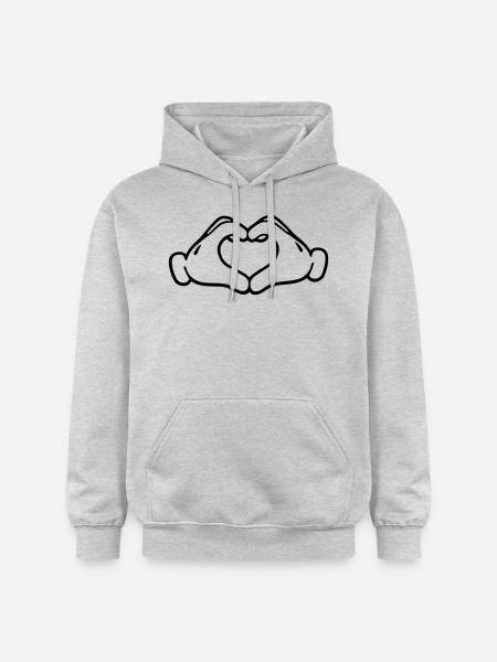 Love hand - Sweat à capuche Softstyle® Gildan Unisexe - gris clair chiné
